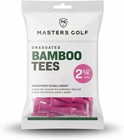 Masters Bamboo Graduated Tees – Pink 2.25” / 57mm Long – Pack Of 20